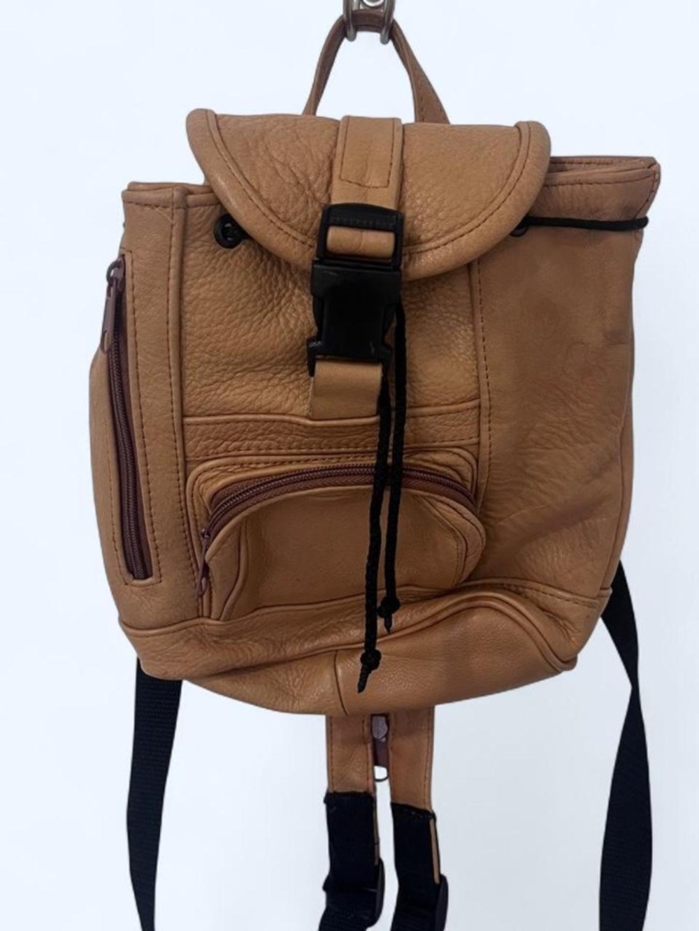 90s Vintage Soft Leather Mini Backpack